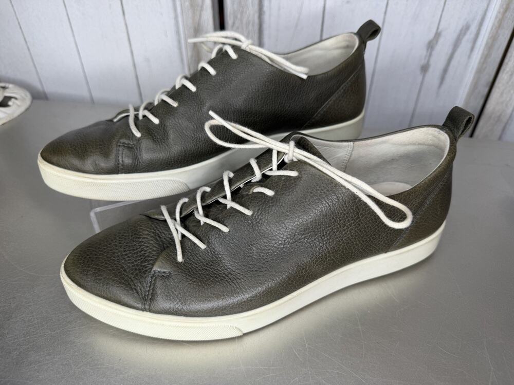 ECCO Womens Gillian Lace Up Leather Sneaker Green Casual Shoes Size 40 US 9.5
